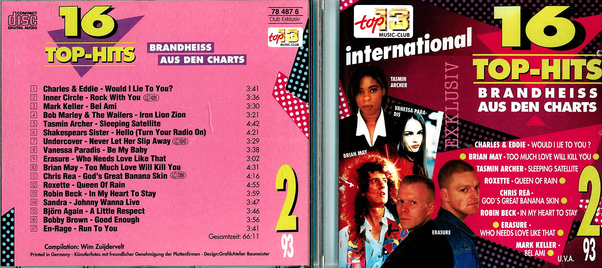 16 Top Hits aus den Charts 2/93 - Charles & Eddie / Brian May / Roxette / Chriss Rea u.v.a.m